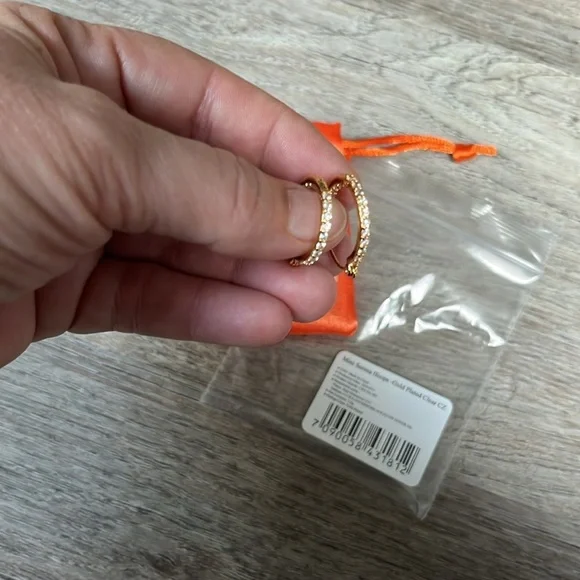 Crystal Haze Gold Mini Serena Hoops - Picture 4 of 12